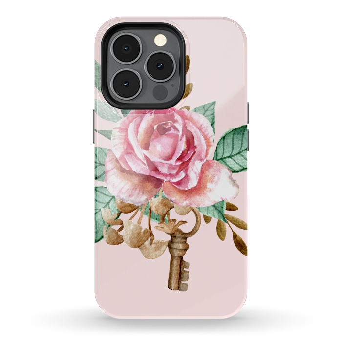 iPhone 13 pro StrongFit Vintage rose by Julia Badeeva