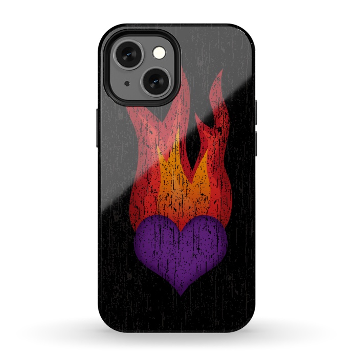 iPhone 13 mini StrongFit Heart on Fire by Majoih