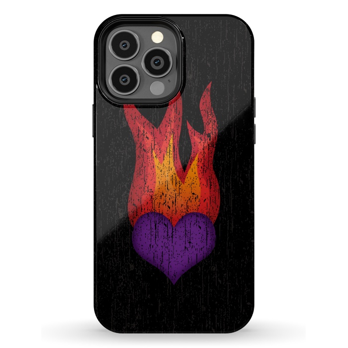 iPhone 13 Pro Max StrongFit Heart on Fire by Majoih