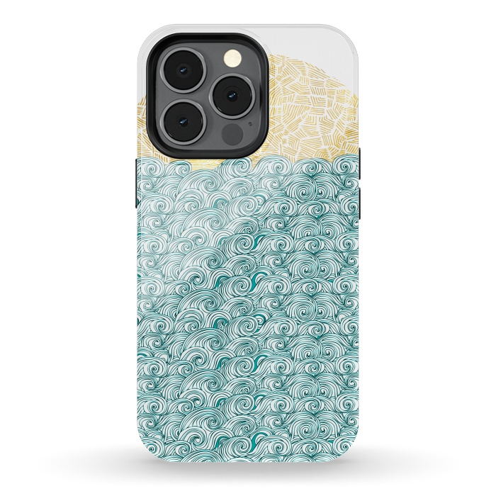 iPhone 13 pro StrongFit Tribal Sea and Ocean by Pom Graphic Design