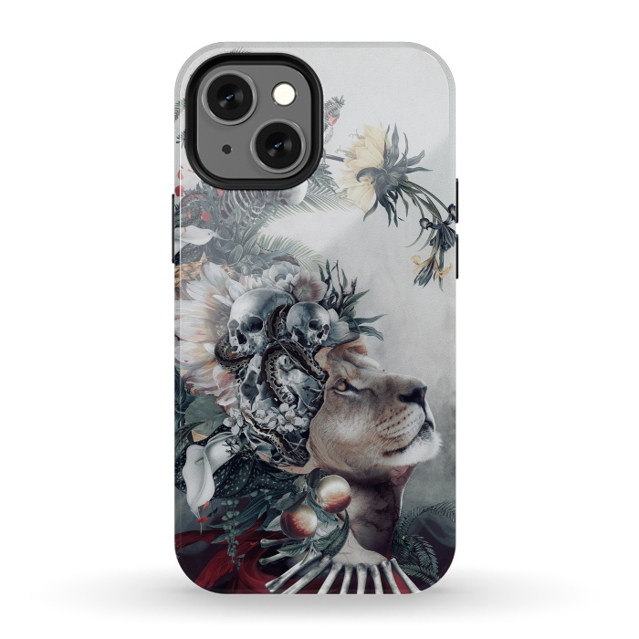 iPhone 13 mini StrongFit Lion and Skulls by Riza Peker