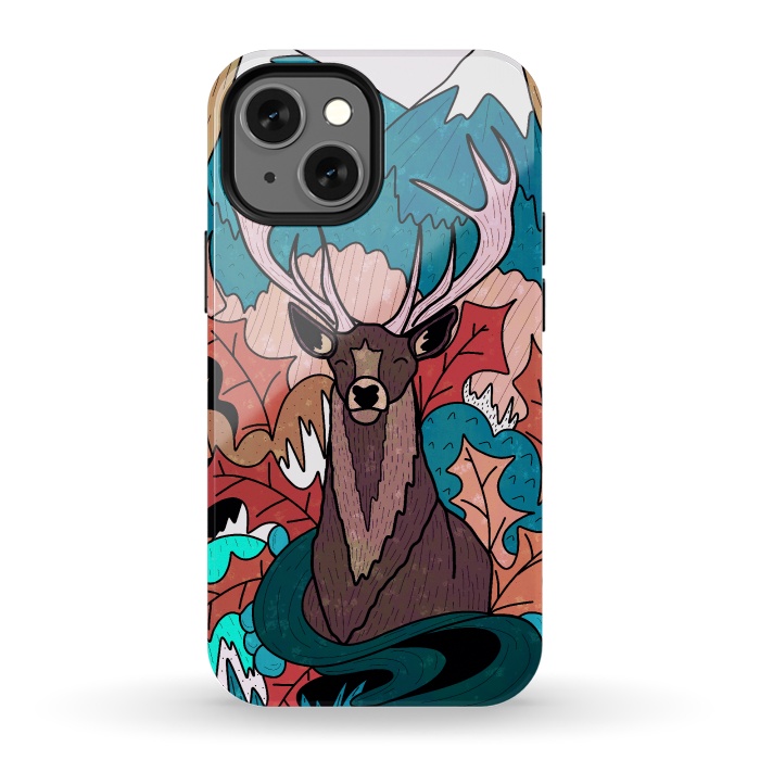 iPhone 13 mini StrongFit Winter deer forest by Steve Wade (Swade)