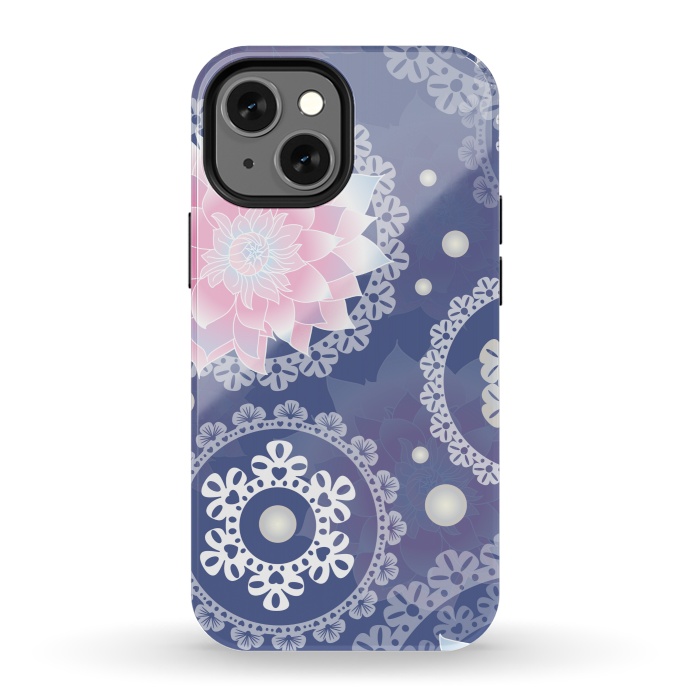 iPhone 13 mini StrongFit lotus floral pattern by MALLIKA