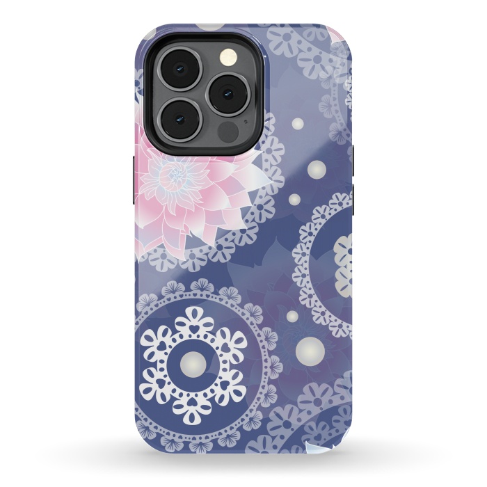 iPhone 13 pro StrongFit lotus floral pattern by MALLIKA