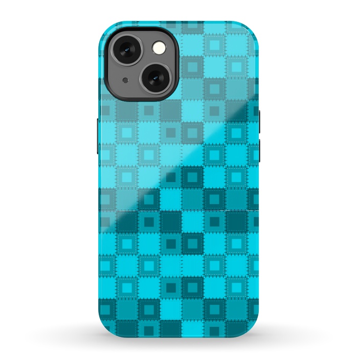 iPhone 13 StrongFit blue patchwork by MALLIKA