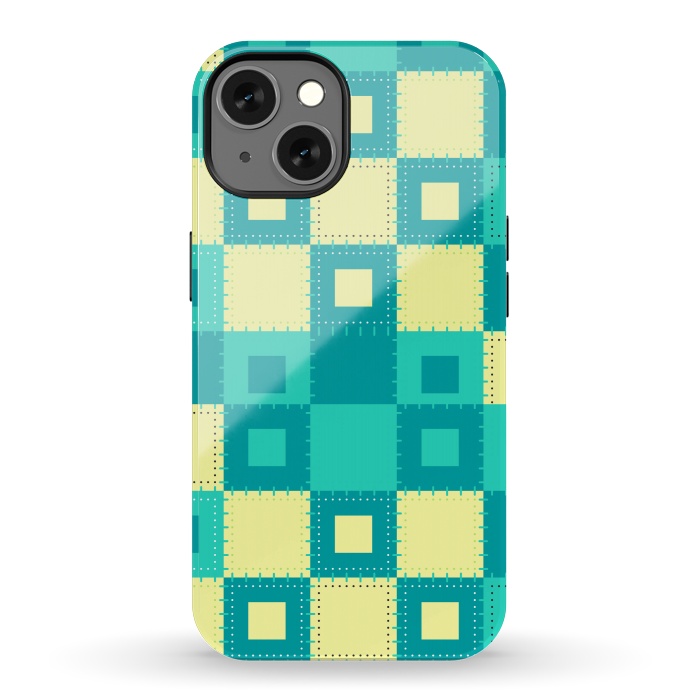 iPhone 13 StrongFit blue yellow patchwork by MALLIKA