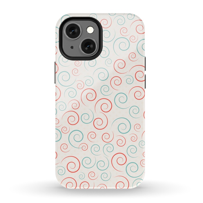 iPhone 13 mini StrongFit orange blue swirl pattern by MALLIKA