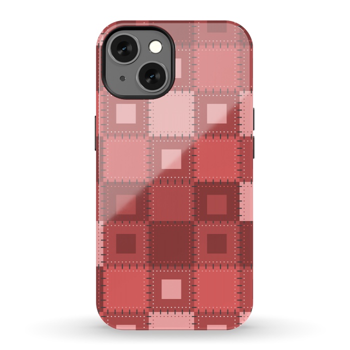iPhone 13 StrongFit RED WHITE PATCHWORK by MALLIKA