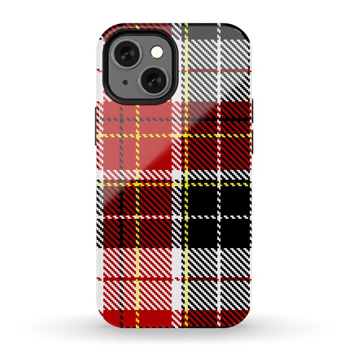 iPhone 13 mini StrongFit RED AND  BLACK CHECKS by MALLIKA