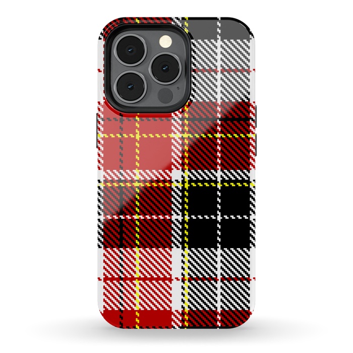 iPhone 13 pro StrongFit RED AND  BLACK CHECKS by MALLIKA