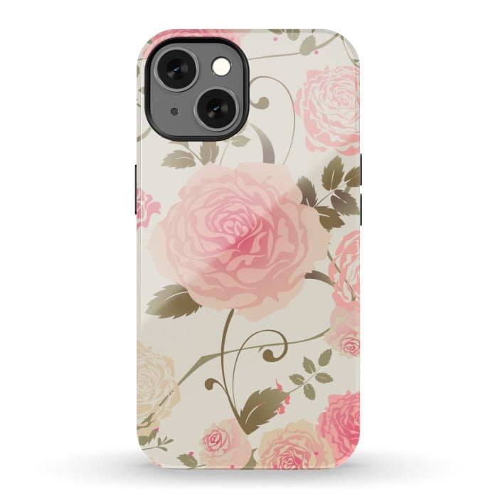 iPhone 13 StrongFit PINK ROSES PATTERN by MALLIKA