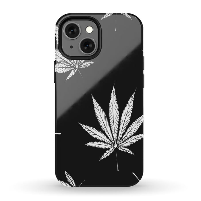 iPhone 13 mini StrongFit marijuana leaf by haroulita