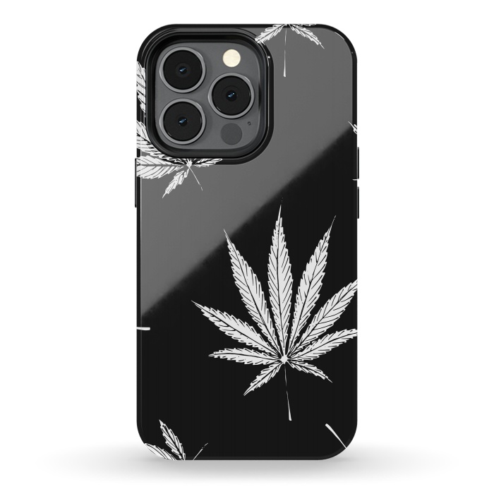 iPhone 13 pro StrongFit marijuana leaf by haroulita