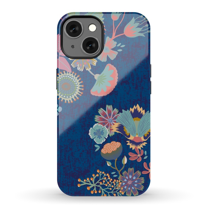 iPhone 13 StrongFit Blue chinz florals by Nina Leth