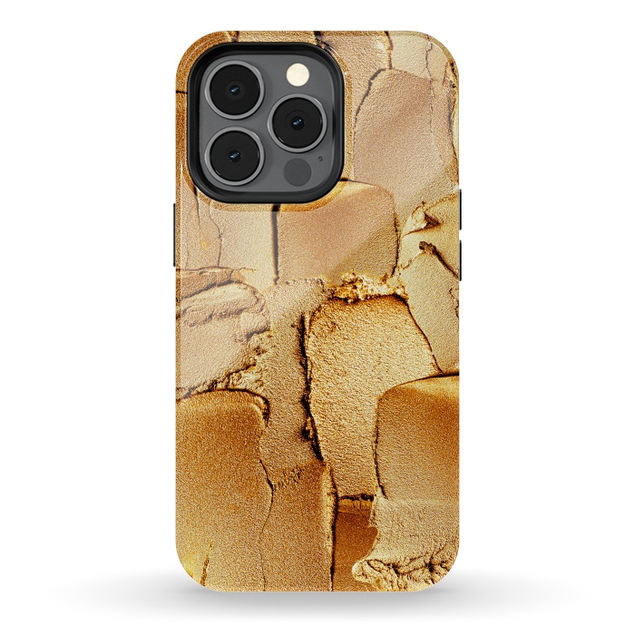 iPhone 13 pro StrongFit Faux Gold Acrylic Brush Strokes by  Utart
