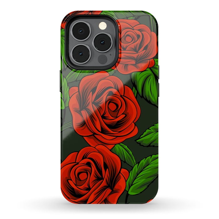 iPhone 13 pro StrongFit red roses by haroulita