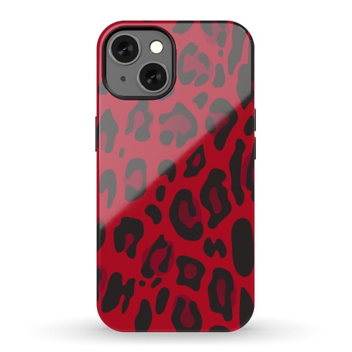 iPhone 13 StrongFit red animal print by haroulita