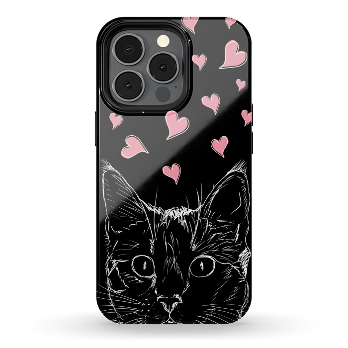iPhone 13 pro StrongFit In love kitten by Oana 