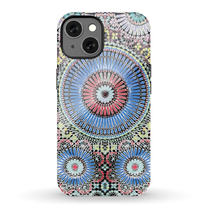 iPhone 13 StrongFit Colorful Moroccan inspired mosaic tiles by Oana 