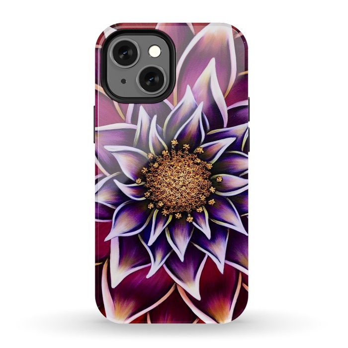 iPhone 13 mini StrongFit Gilded Dahlia by Denise Cassidy Wood