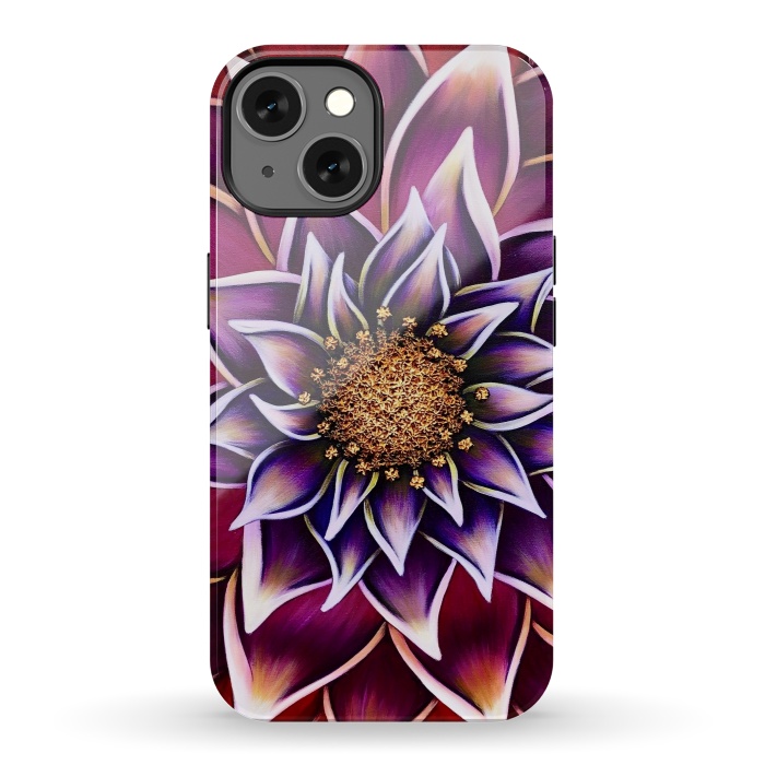 iPhone 13 StrongFit Gilded Dahlia by Denise Cassidy Wood