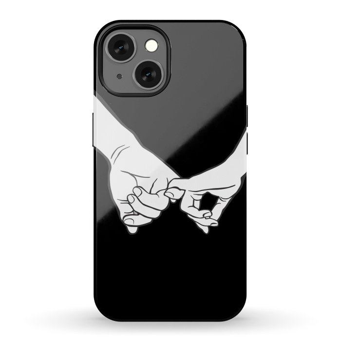 iPhone 13 StrongFit Couple holding hands minimal line art valentine drawing by Oana 