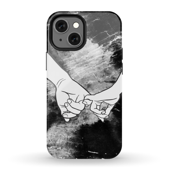 iPhone 13 mini StrongFit Couple holding hands dark marble by Oana 