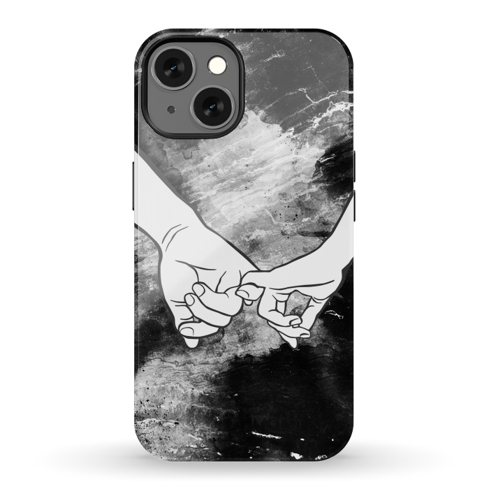 iPhone 13 StrongFit Couple holding hands dark marble by Oana 