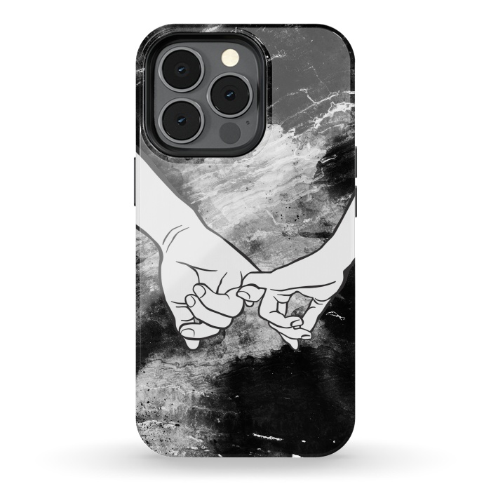 iPhone 13 pro StrongFit Couple holding hands dark marble by Oana 