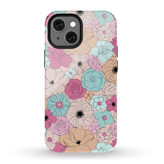 iPhone 13 mini StrongFit Retro meadow by Martina