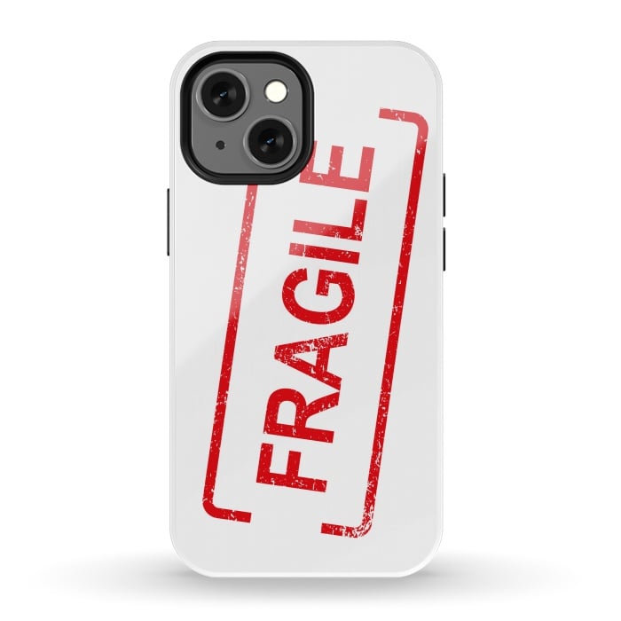iPhone 13 mini StrongFit Fragile Red by Martina