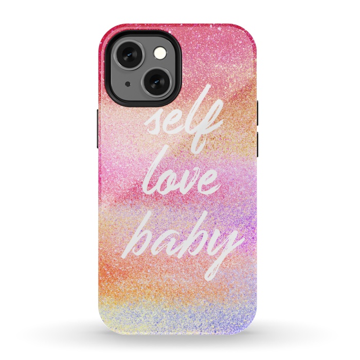 iPhone 13 mini StrongFit Self Love colorful gradient glitter by Oana 