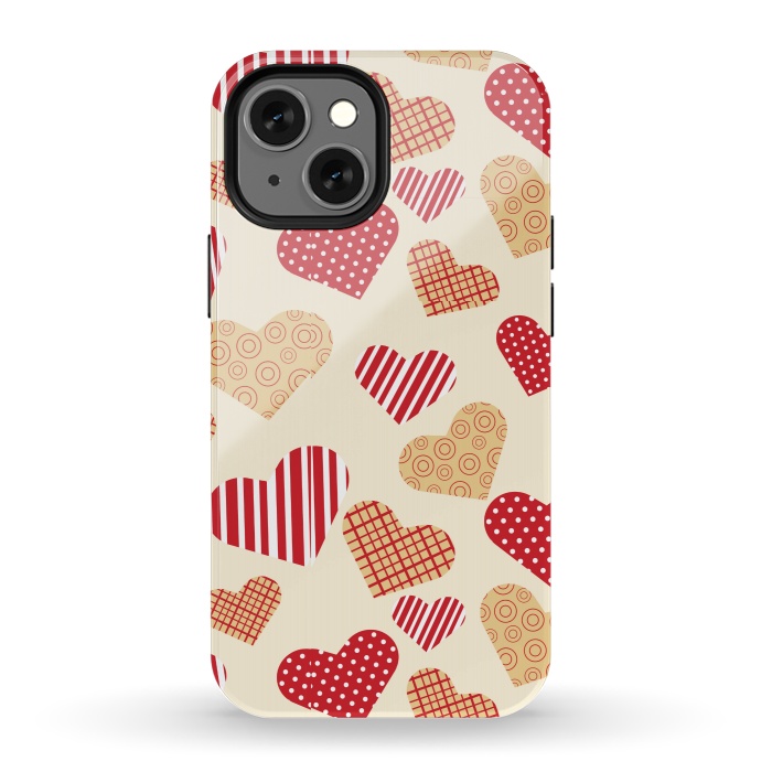 iPhone 13 mini StrongFit RED GOLDEN HEARTS by MALLIKA