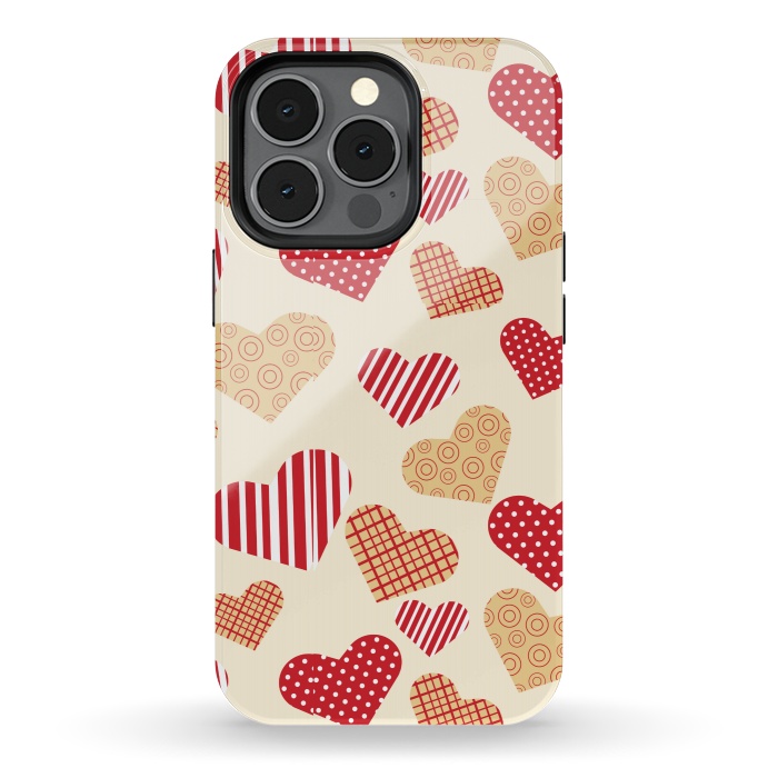 iPhone 13 pro StrongFit RED GOLDEN HEARTS by MALLIKA