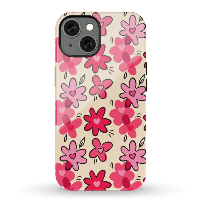 iPhone 13 StrongFit FLORAL HEART PATTERN by MALLIKA