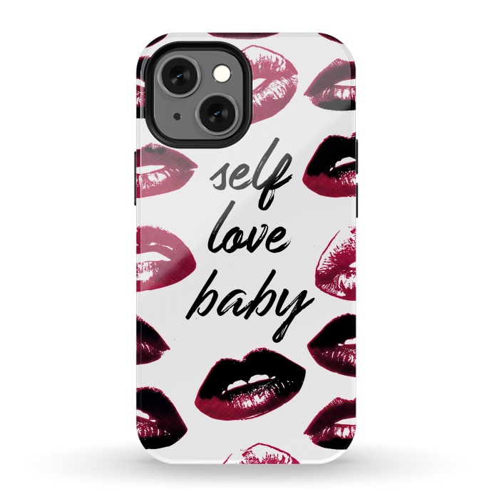 iPhone 13 mini StrongFit Self love lipstick kisses by Oana 
