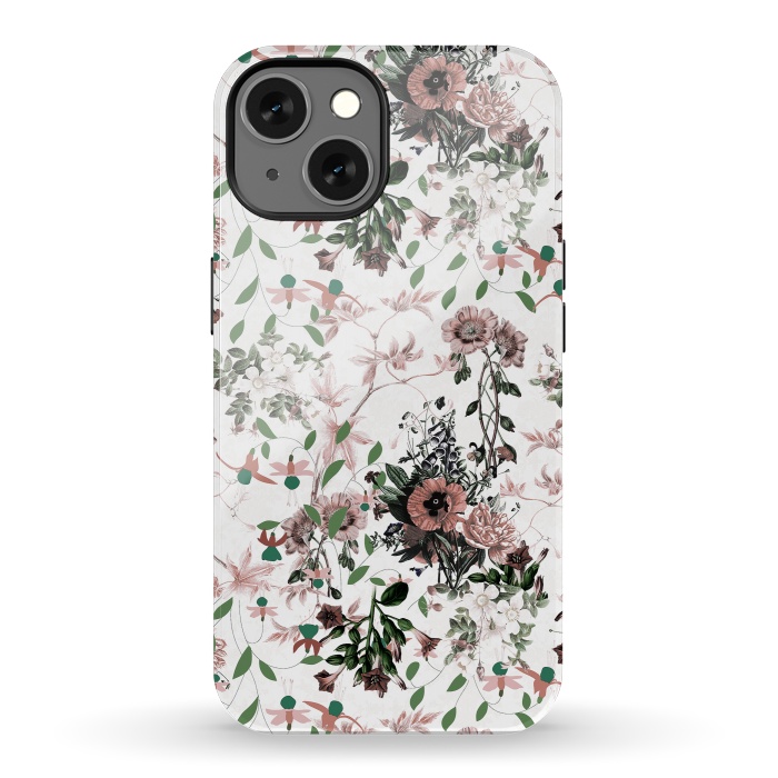 iPhone 13 StrongFit Pastel pink wild flower meadow by Oana 