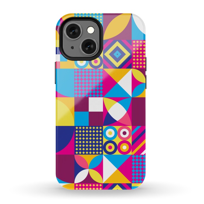 iPhone 13 mini StrongFit multi colour abstract pattern 3  by MALLIKA