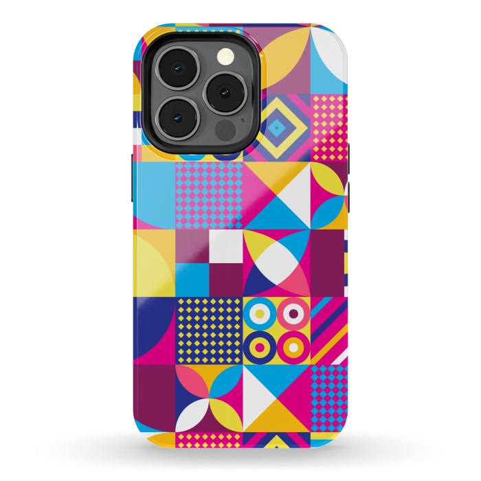 iPhone 13 pro StrongFit multi colour abstract pattern 3  by MALLIKA