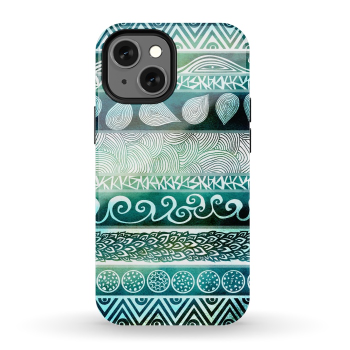 iPhone 13 mini StrongFit Dreamy Tribal III by Pom Graphic Design