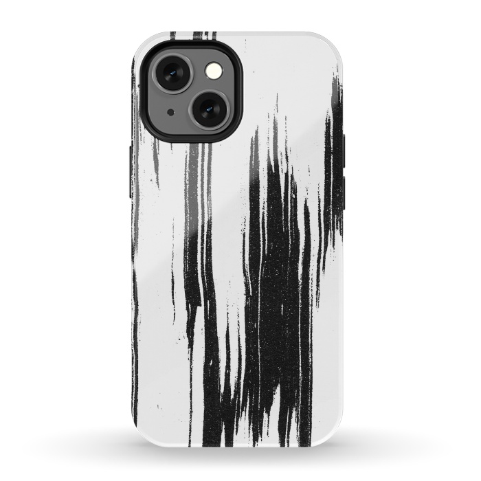iPhone 13 mini StrongFit Black ink brushstroke on white background by Oana 
