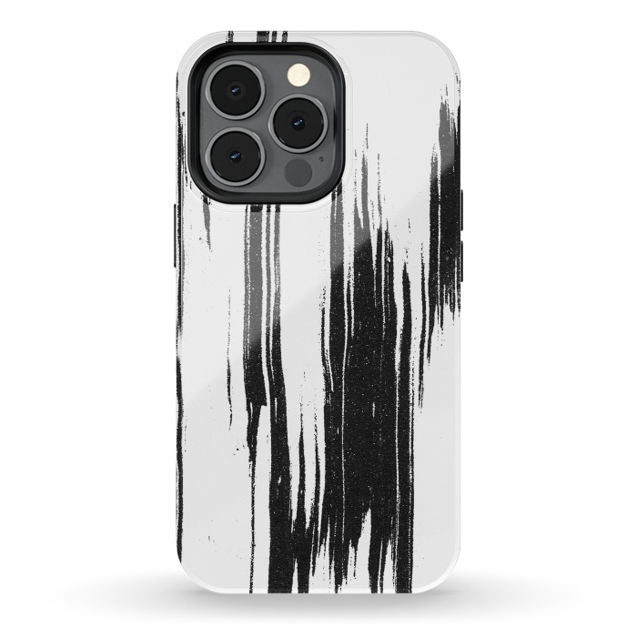 iPhone 13 pro StrongFit Black ink brushstroke on white background by Oana 
