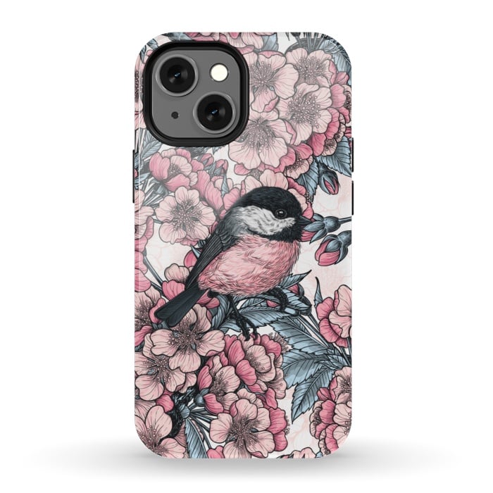 iPhone 13 mini StrongFit Chickadee garden by Katerina Kirilova