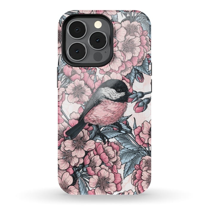 iPhone 13 pro StrongFit Chickadee garden by Katerina Kirilova