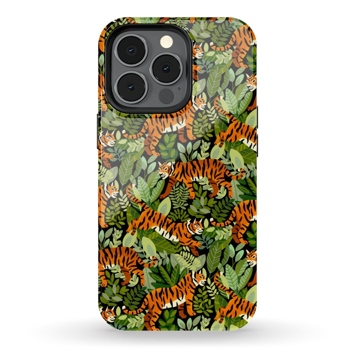 iPhone 13 pro StrongFit Bangel Tiger Jungle  by Tigatiga