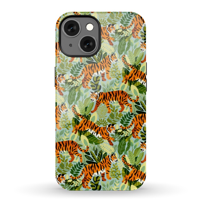 iPhone 13 StrongFit Bright Bangel Tiger Jungle  by Tigatiga