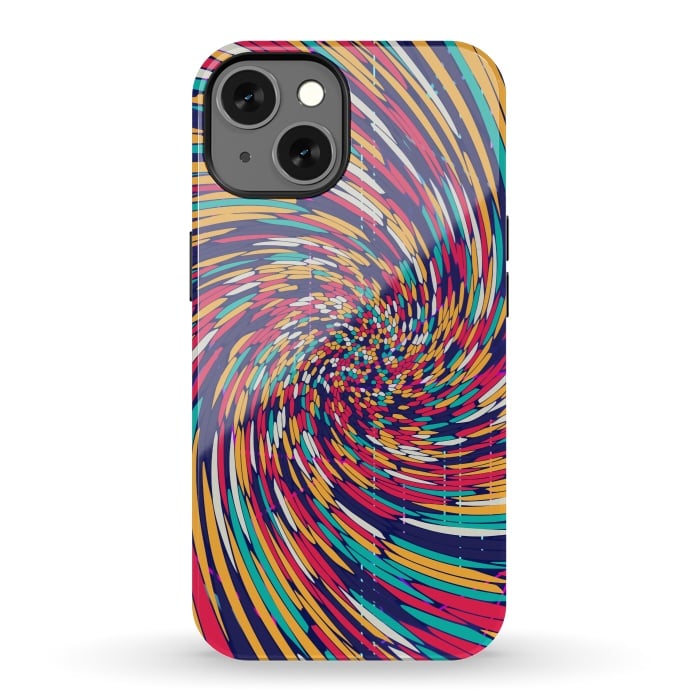 iPhone 13 StrongFit multi colour spiral print 2 by MALLIKA