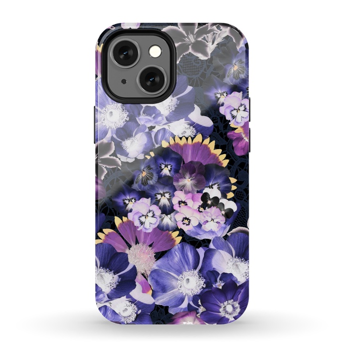 iPhone 13 mini StrongFit Purple flowers collage by Oana 