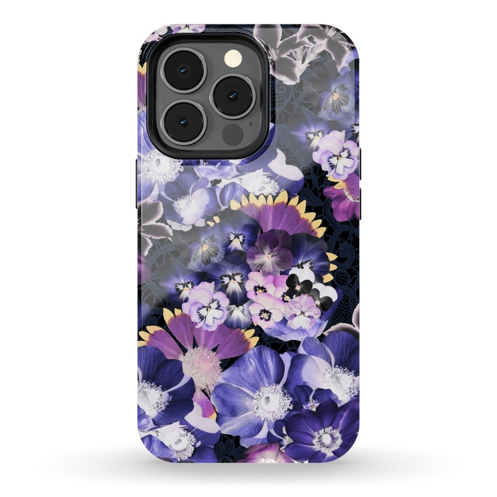 iPhone 13 pro StrongFit Purple flowers collage by Oana 