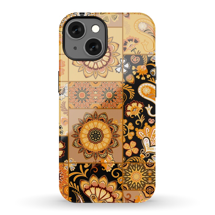 iPhone 13 StrongFit Patchwork with Paisley and Mandala in Colorful by ArtsCase